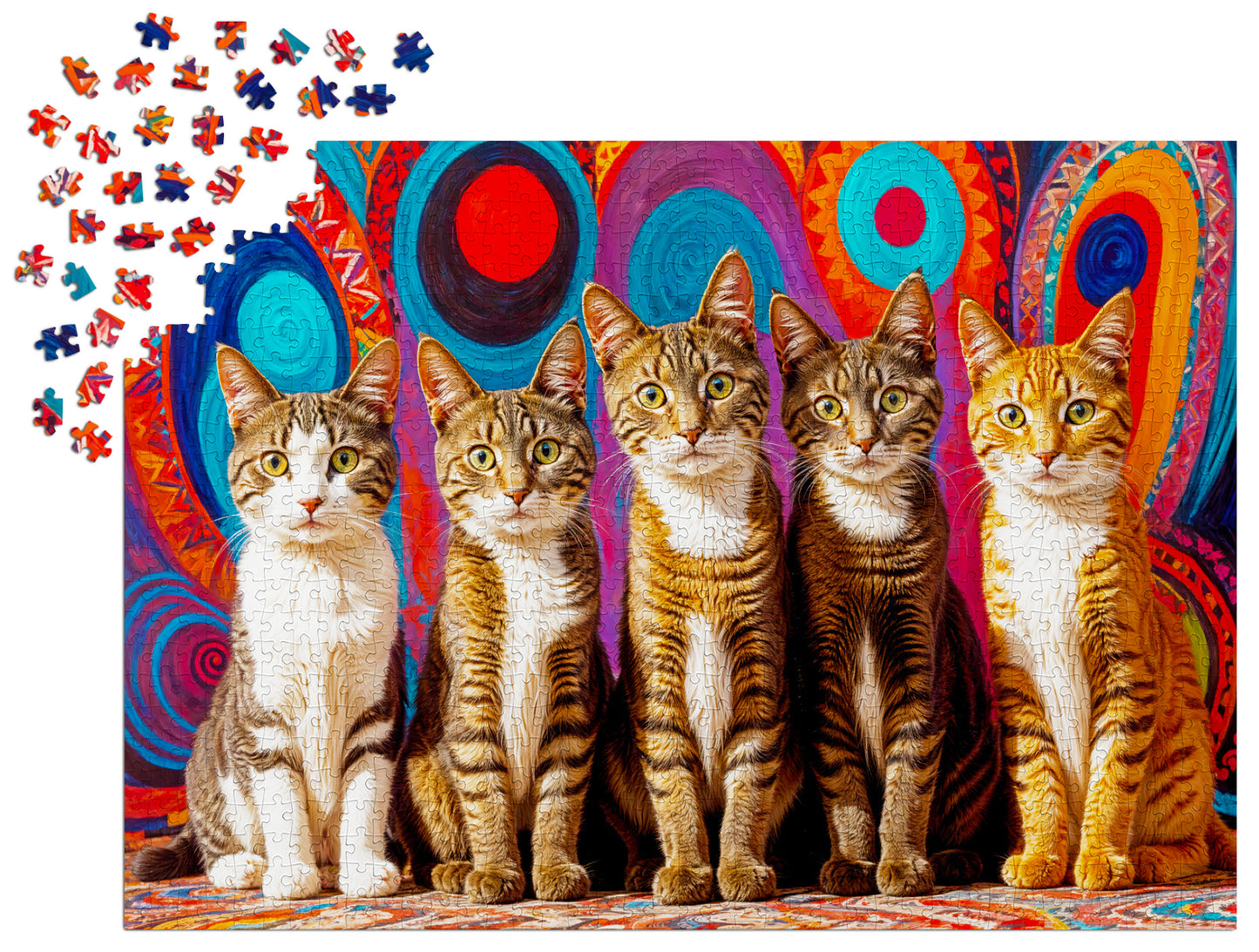 1000 Pieces Jigsaw Puzzle - Five Cats (2131)