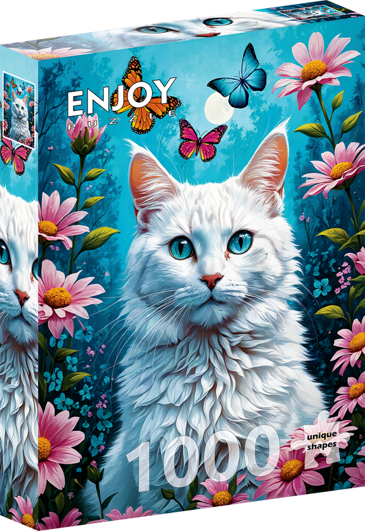 1000 Pieces Jigsaw Puzzle - White Cat (2140)