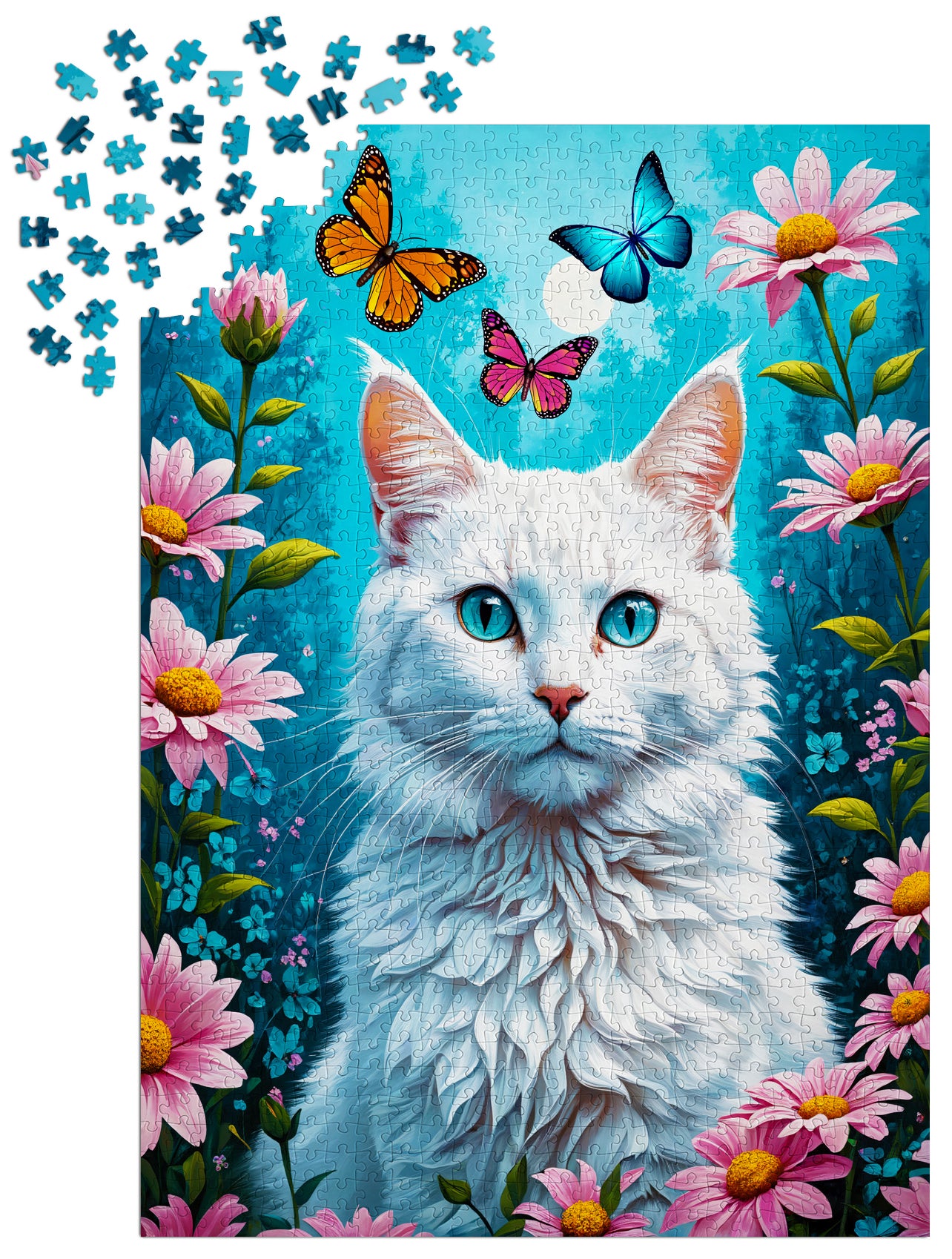 1000 Pieces Jigsaw Puzzle - White Cat (2140)