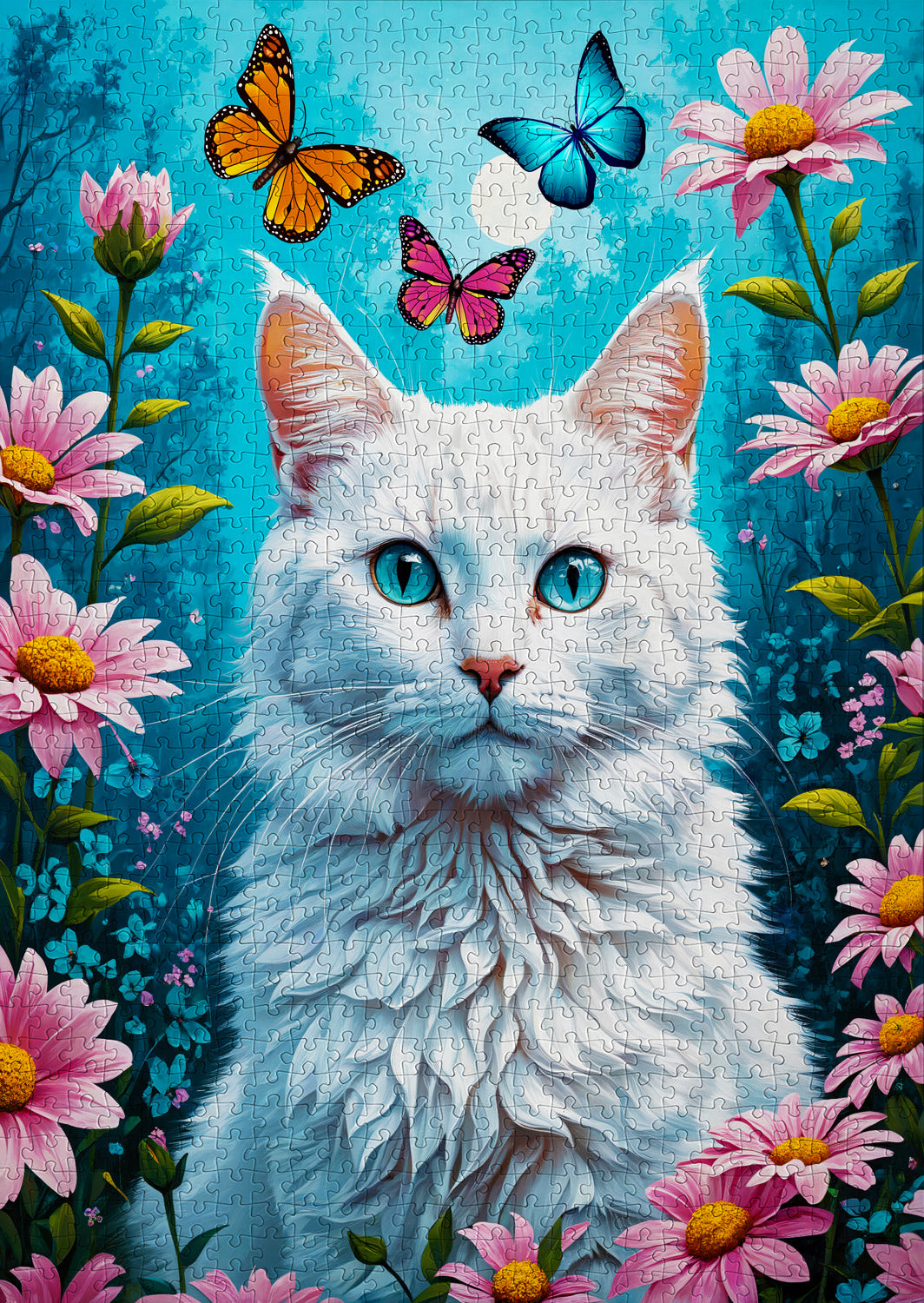 1000 Pieces Jigsaw Puzzle - White Cat (2140)