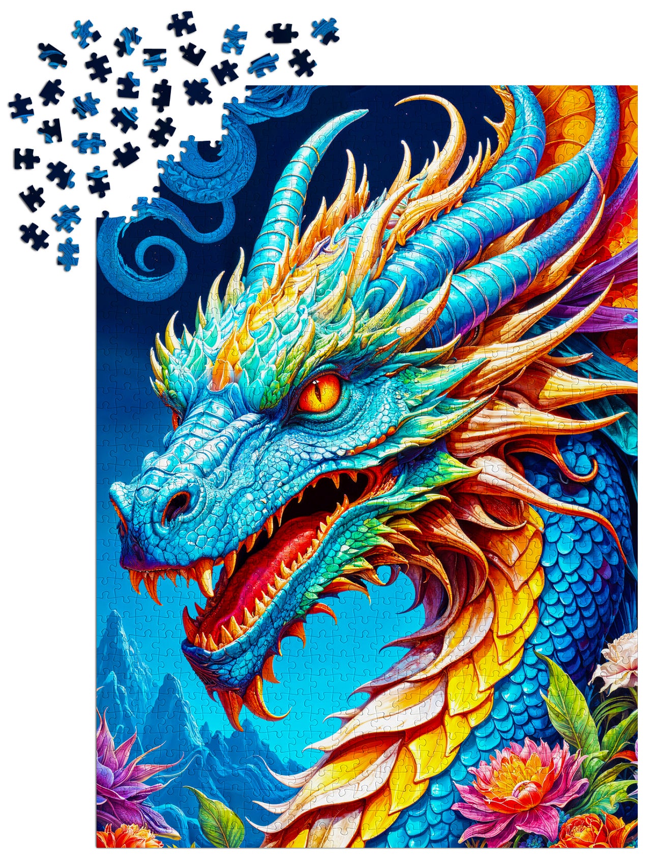 1000 Pieces Jigsaw Puzzle - Blue Dragon (2143)