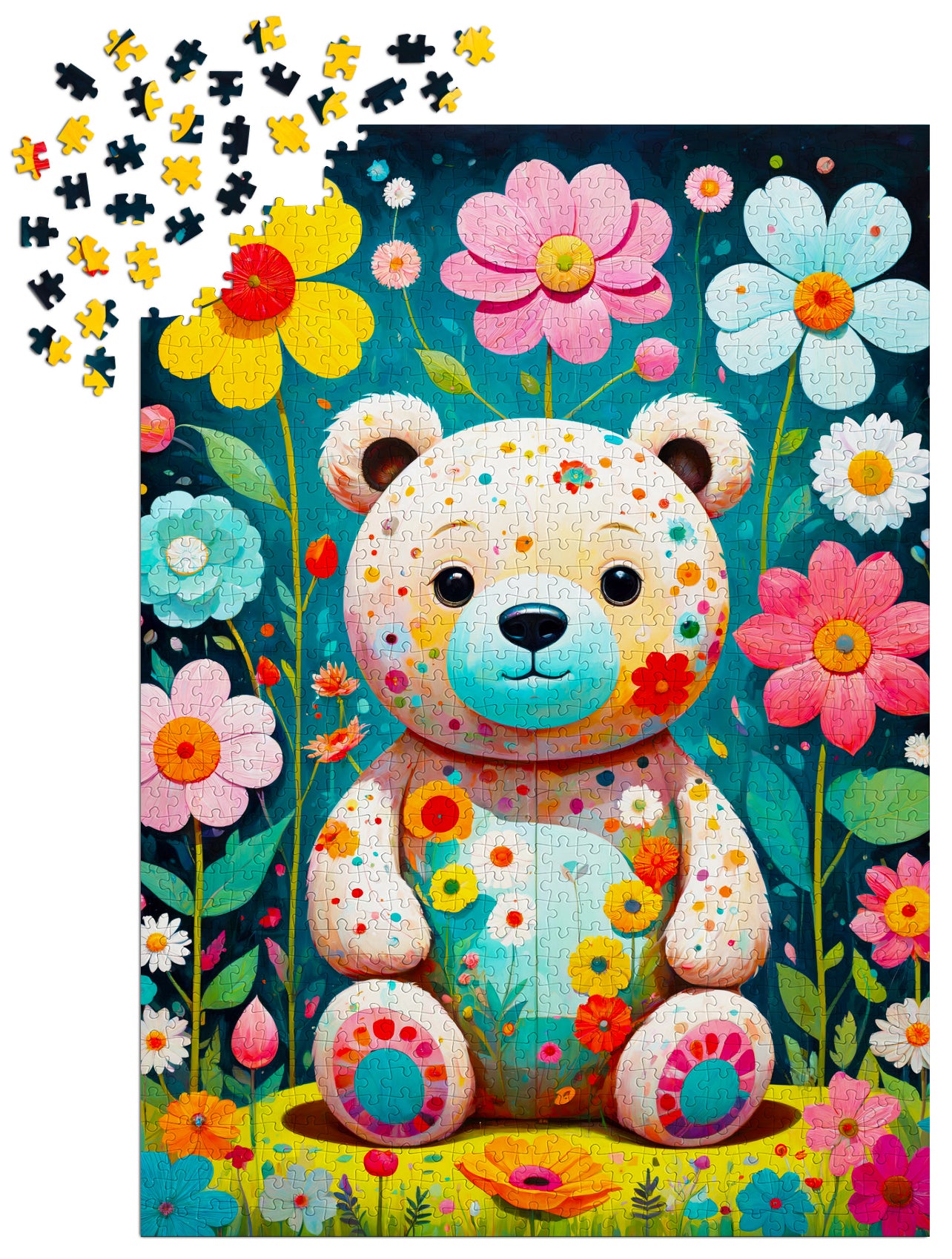 1000 Pieces Jigsaw Puzzle - Flower Teddy Bear (2150)