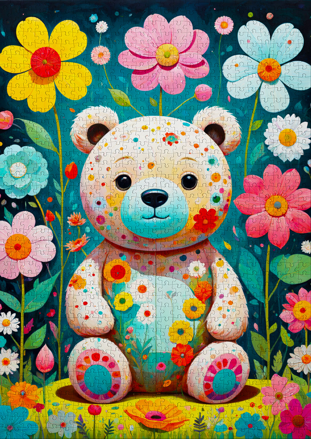 1000 Pieces Jigsaw Puzzle - Flower Teddy Bear (2150)