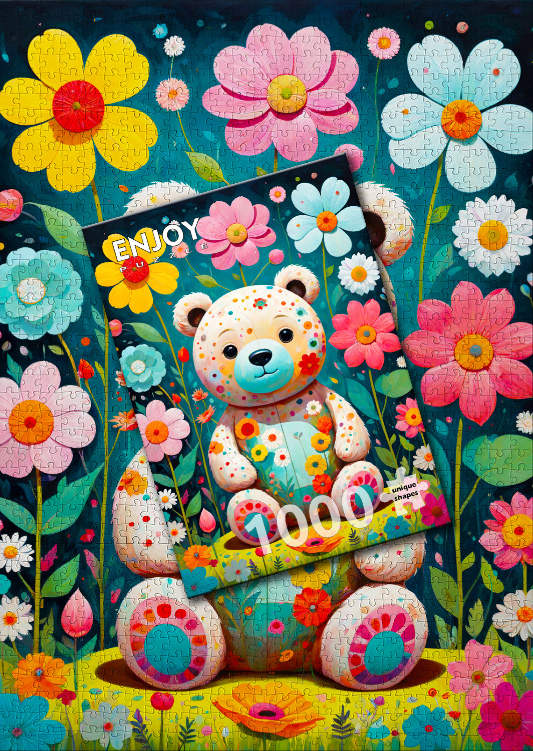 1000 Pieces Jigsaw Puzzle - Flower Teddy Bear (2150)