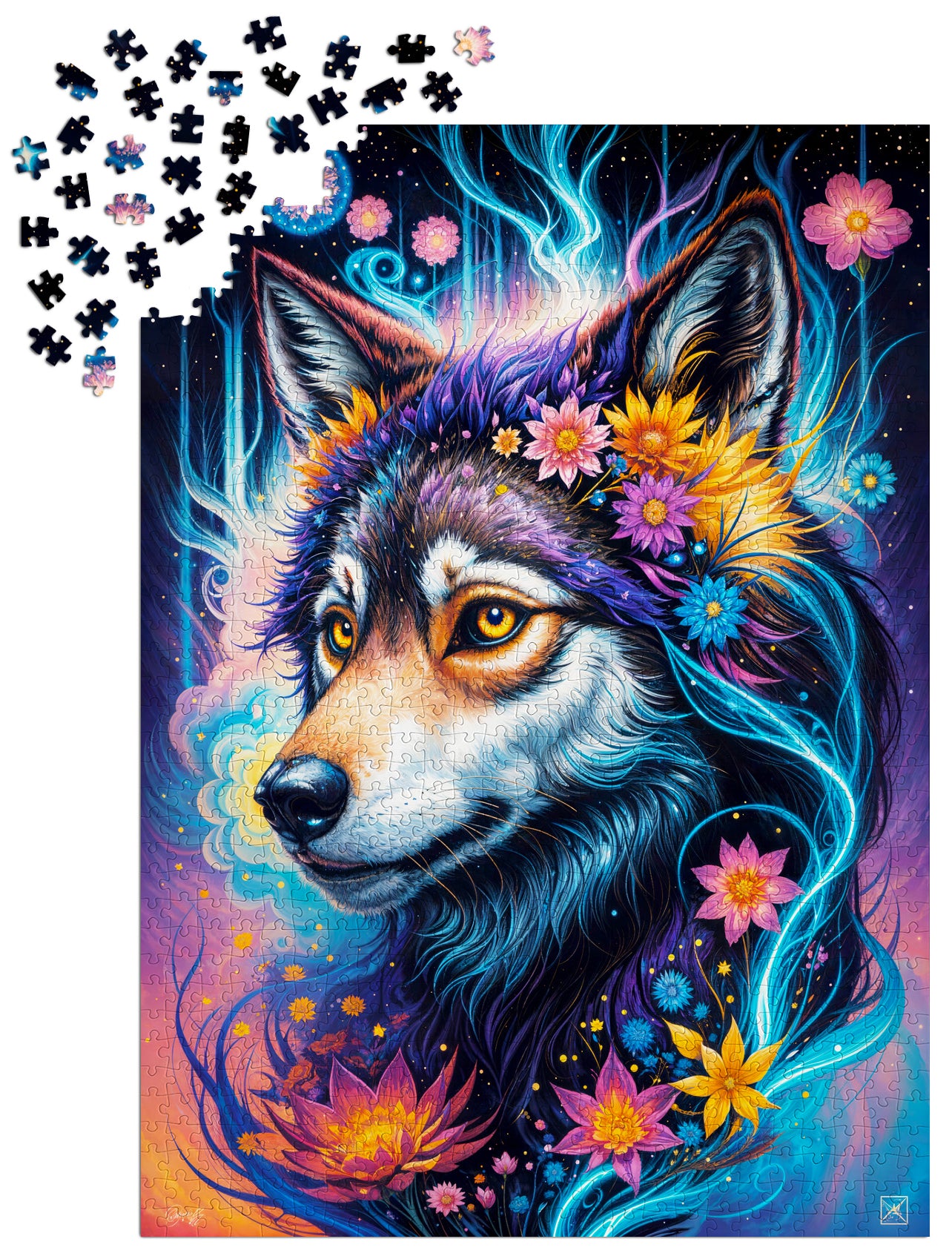 1000 Pieces Jigsaw Puzzle - Magical Wolf Portrait (2164)