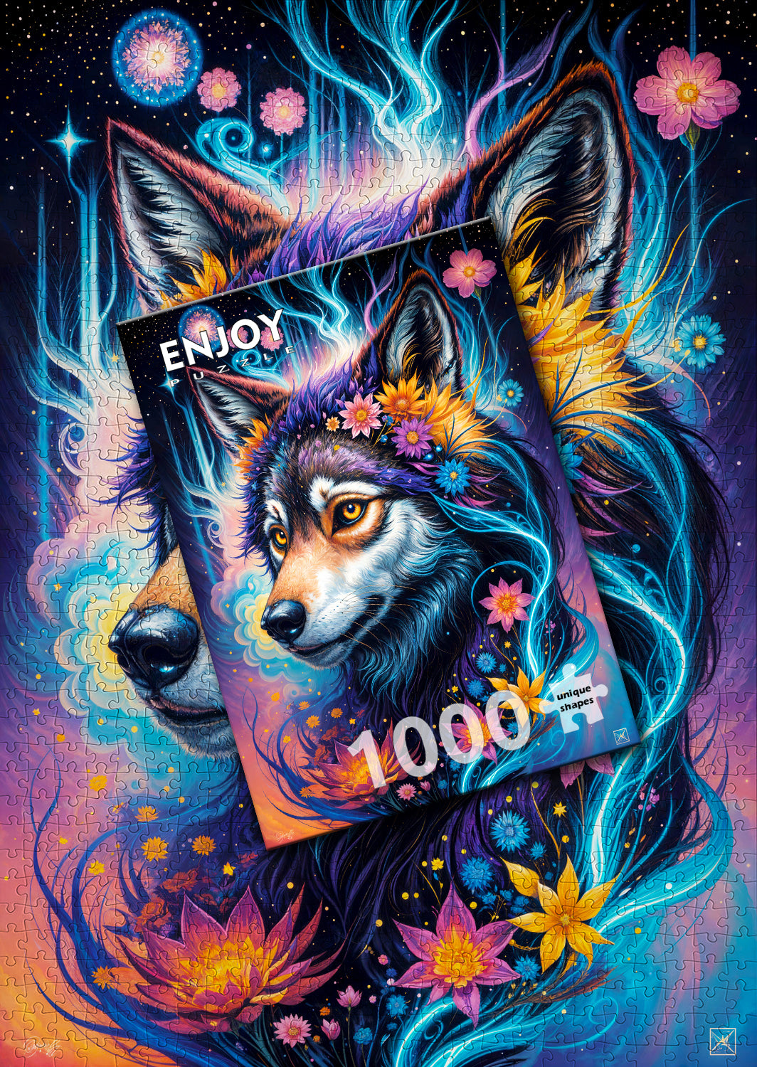 1000 Pieces Jigsaw Puzzle - Magical Wolf Portrait (2164)