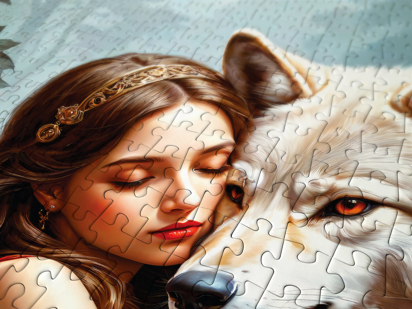 1000 Pieces Jigsaw Puzzle - Lady and the Wolf (2165)