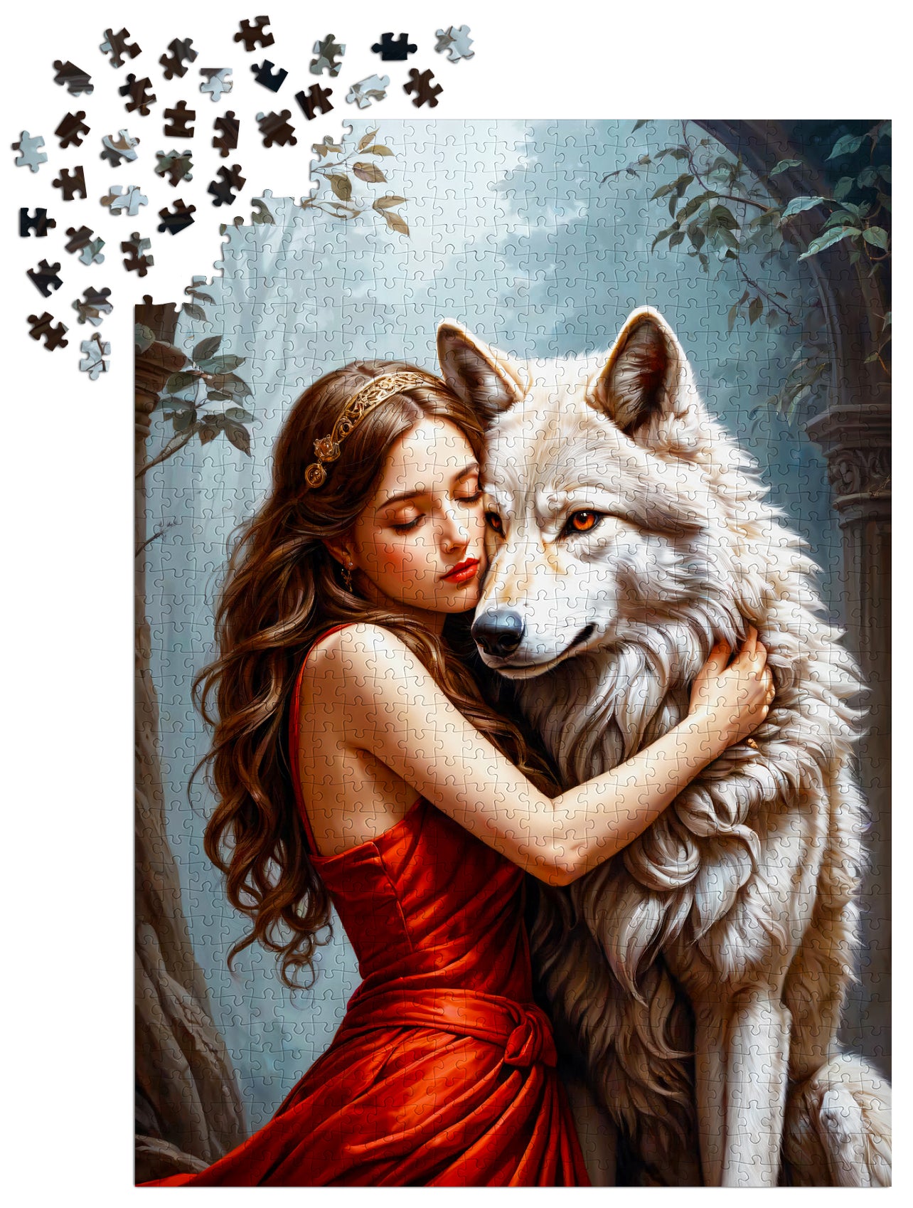 1000 Pieces Jigsaw Puzzle - Lady and the Wolf (2165)