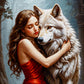 1000 Pieces Jigsaw Puzzle - Lady and the Wolf (2165)