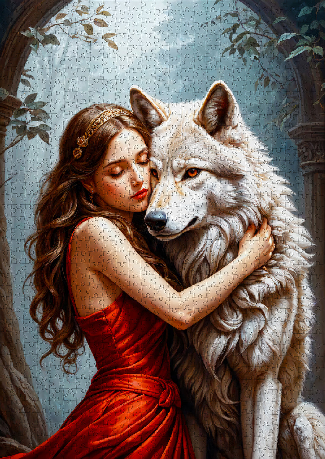 1000 Pieces Jigsaw Puzzle - Lady and the Wolf (2165)