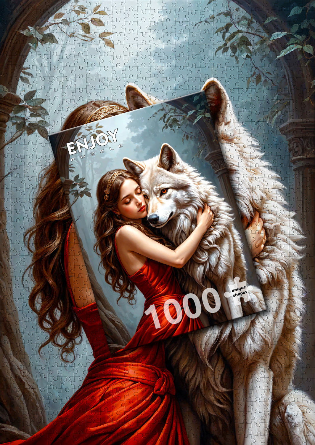 1000 Pieces Jigsaw Puzzle - Lady and the Wolf (2165)