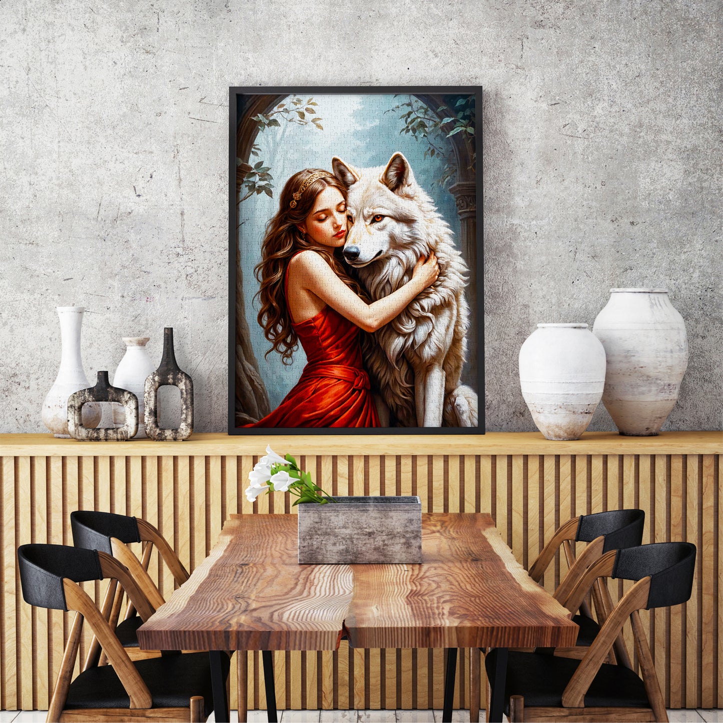 1000 Pieces Jigsaw Puzzle - Lady and the Wolf (2165)